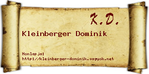 Kleinberger Dominik névjegykártya